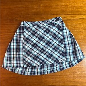 Justice Blue and White Skater Wrap Mini Skirt